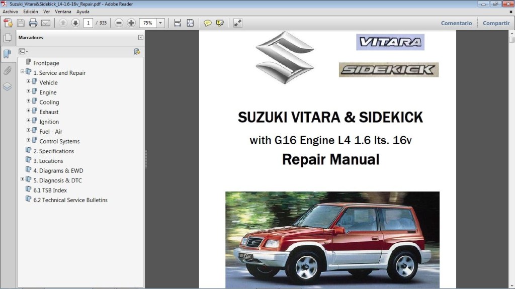 suzuki sidekick service manual pdf - SUZUKI SIDEKICK & VITARA . Workshop Repair - Manual - Car