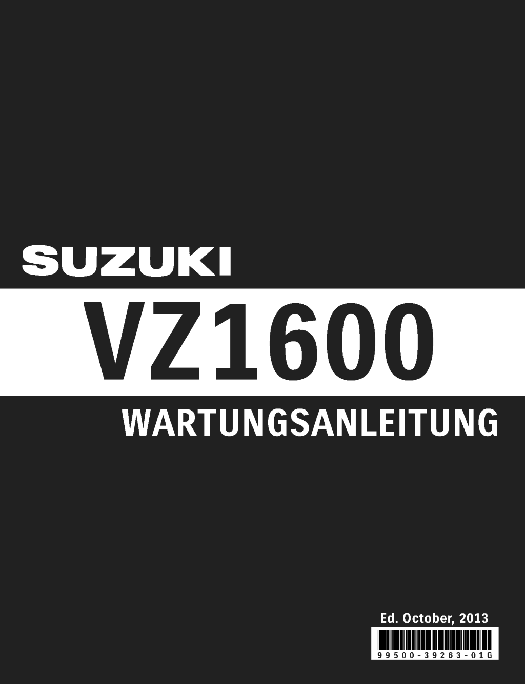 suzuki vz1600 owners manual - Suzuki VZ  K K - CD Wartungsanleitung
