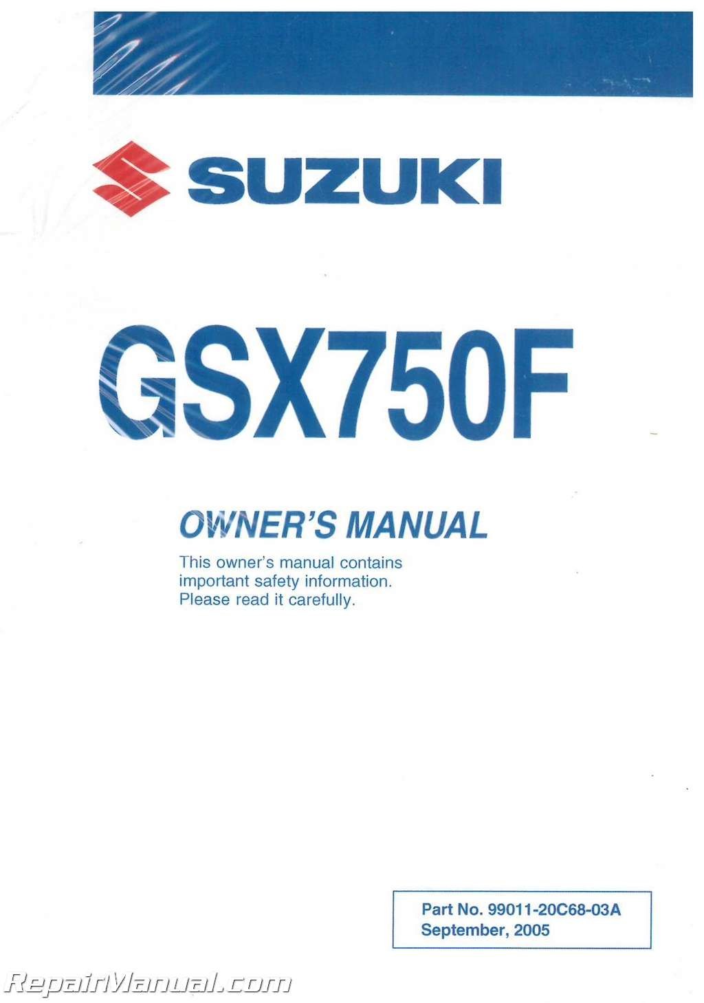 06 suzuki gsx750 f owners manual - Suzuki Katana GSXF Motorcycle Owners Manual